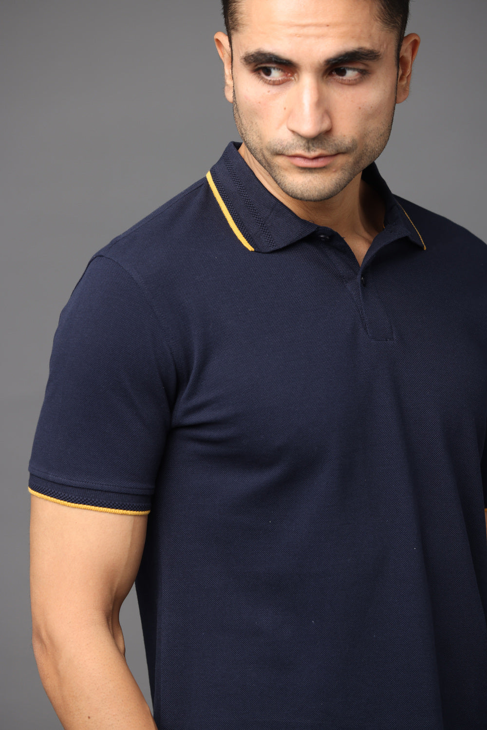 Irsya Premium Cotton Polo T-shirt - Navy Blue