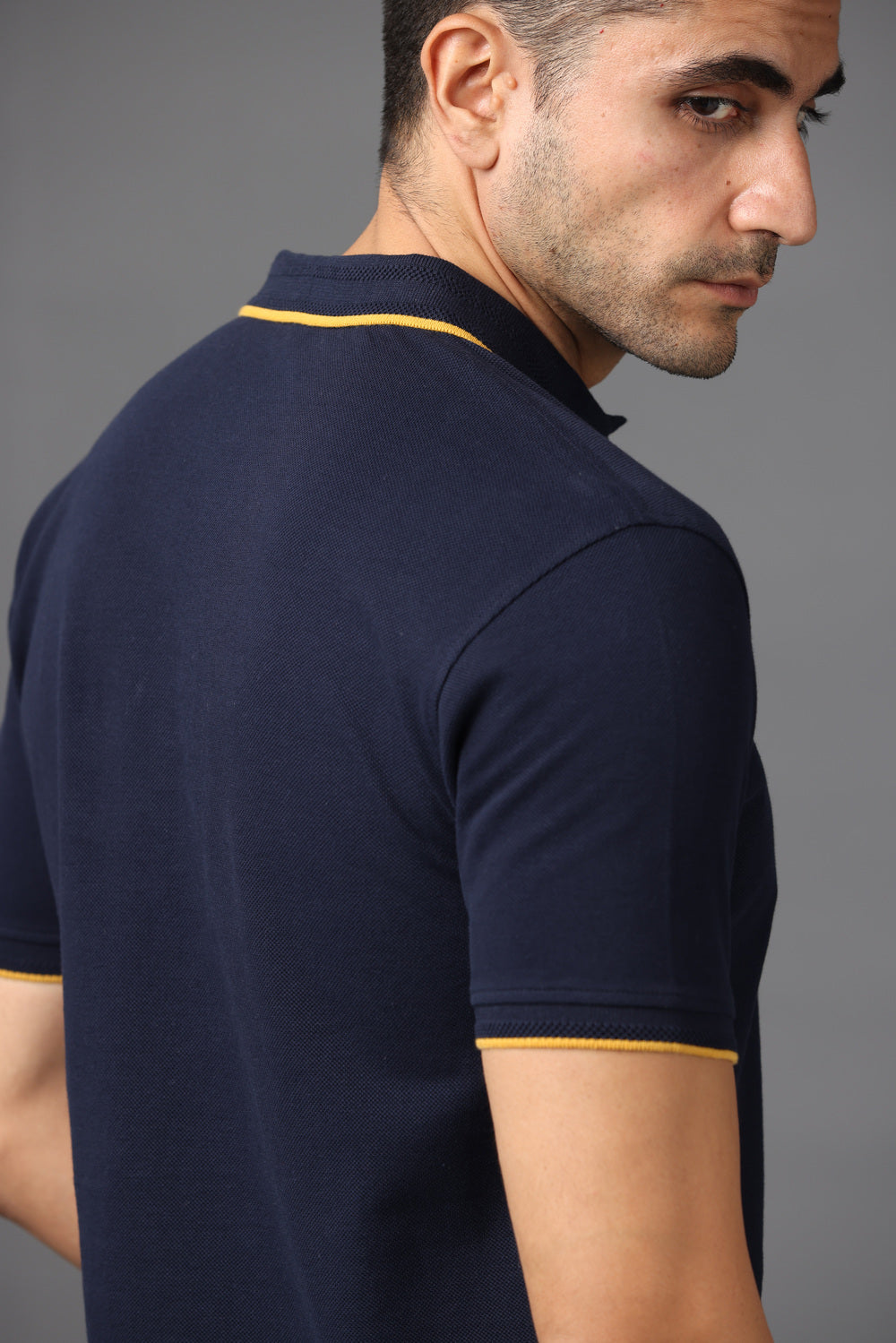 Irsya Premium Cotton Polo T-shirt - Navy Blue
