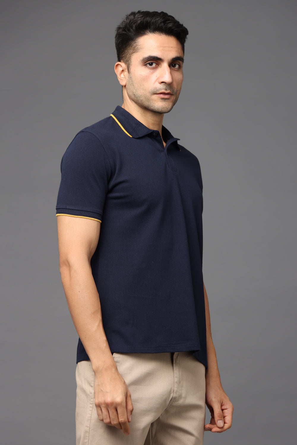 Irsya Premium Cotton Polo T-shirt - Navy Blue