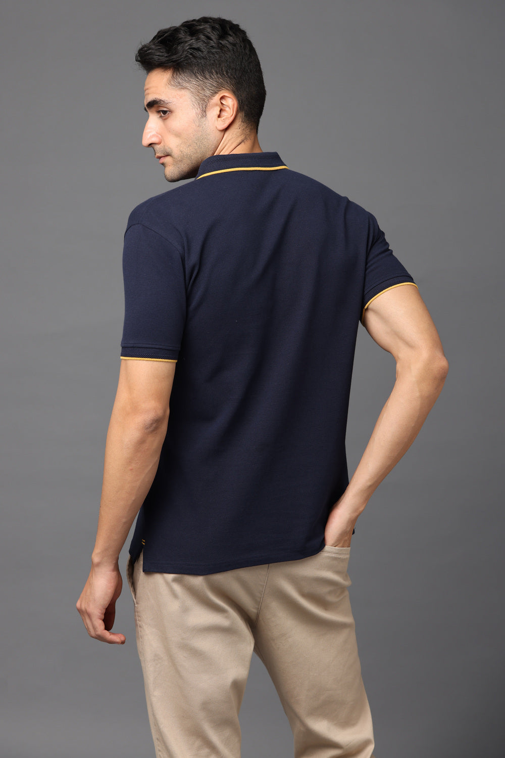 Irsya Premium Cotton Polo T-shirt - Navy Blue