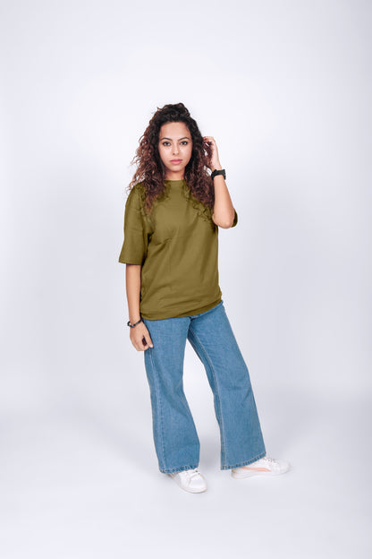 Irsya Oversized Olive Tee - Unisex